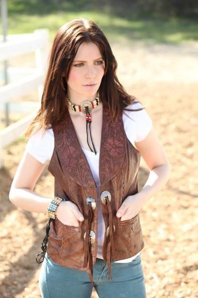 Womens western clearance leather vest